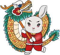 新春兔子舞龙图片