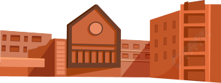 学校红棕色教学楼建筑图片