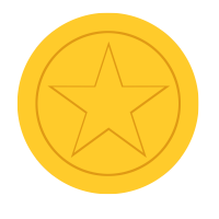 黄棕色圆形星星徽章图片