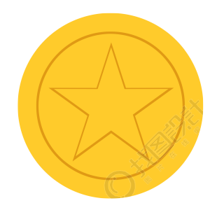 黄棕色圆形星星徽章图片