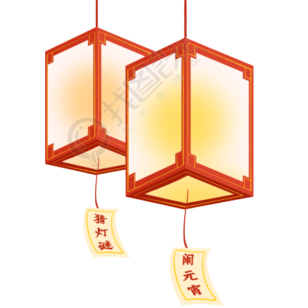 传统中国节日元宵节灯笼图