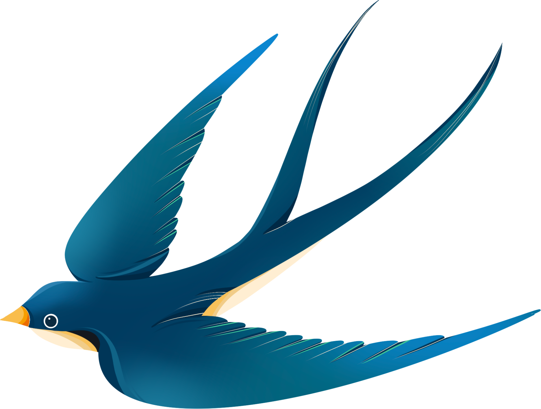 飞翔迁徙的燕子动物元素