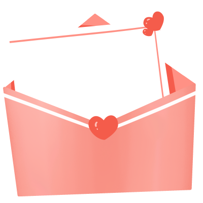 情人节粉色爱心信封图片