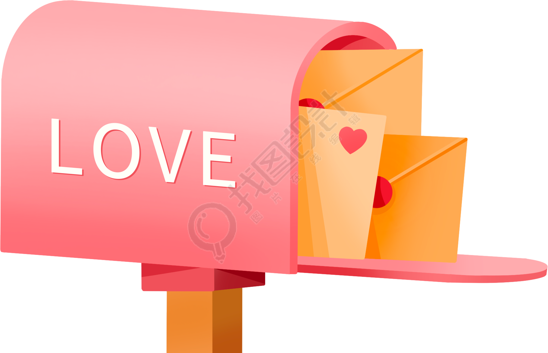 可爱浪漫情人节信箱素材图