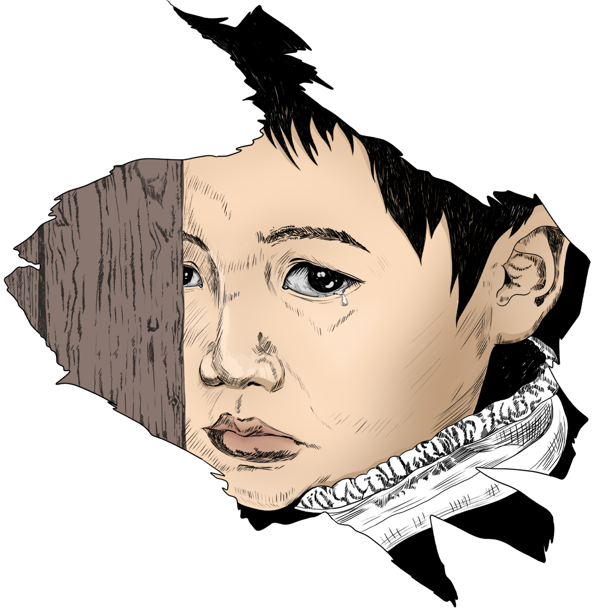 哭泣的留守儿童图片