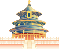 中国古建筑天坛手绘图