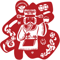 中国传统灶王爷剪纸图片