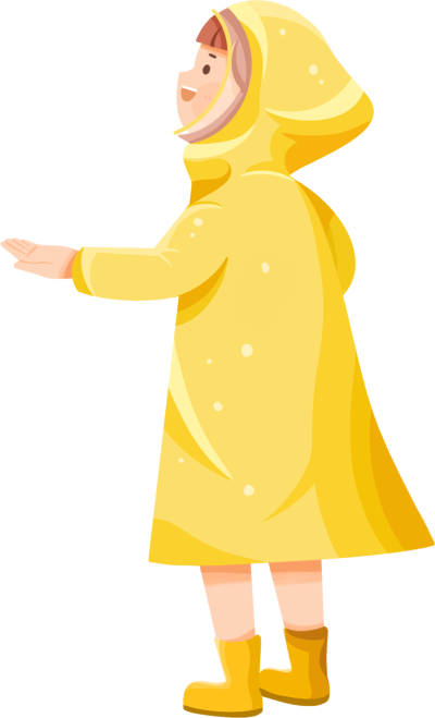 穿黄色雨衣的小姑娘图片