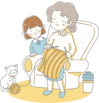 女孩猫咪陪伴老人图片