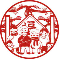 温馨一家人剪纸图片