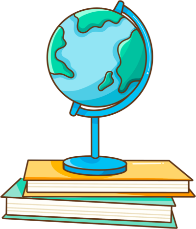 地理课程用具地球仪书本元素