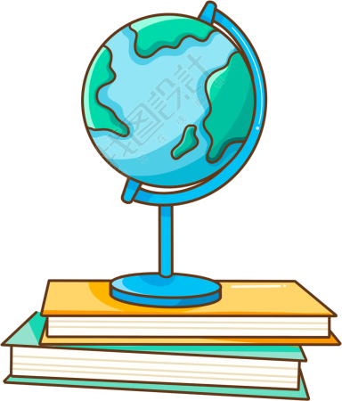 地理课程用具地球仪书本元素