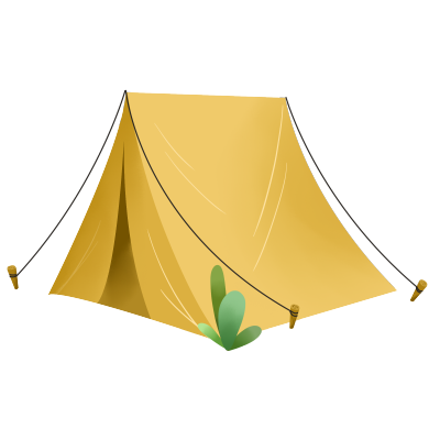 露营游玩卡通帐篷元素图片