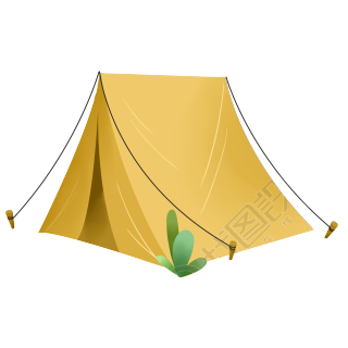 露营游玩卡通帐篷元素图片