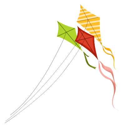 春游踏青放风筝元素图片