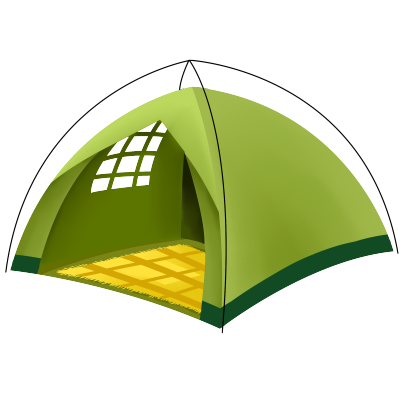 绿色拱形野餐露营帐篷元素