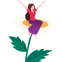 坐在鲜花上的女神图片