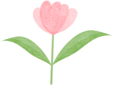 一朵粉色鲜花卡通景物元素