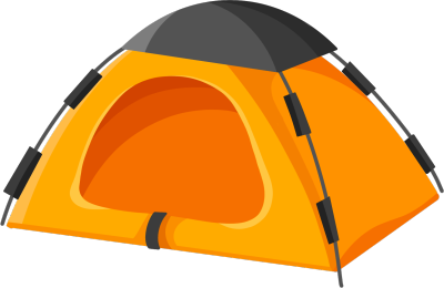 橙色野餐露营帐篷元素