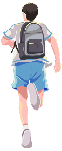 高中生穿校服奔跑背影图片