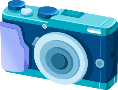漂亮的青蓝色摄像机侧面图片