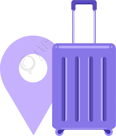 紫色行李箱地图坐标图片
