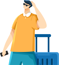 节假日外出旅游的男人图片