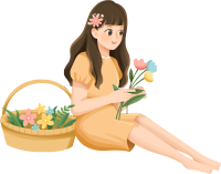 春游踏青赏花女生图片