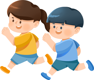 开心快乐的儿童正在跑步图片