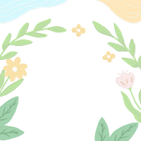 小清新油画花草装饰框图片