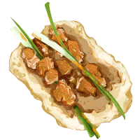 美味的小饼卷葱淄博烧烤图片