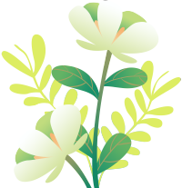 唯美手绘绿色鲜花枝叶图片