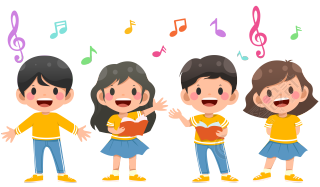 儿童校园音乐节合唱比赛元素