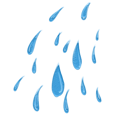 手绘蓝色的雨滴降落图片