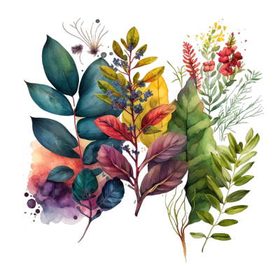 植物元素水彩插画图形素材