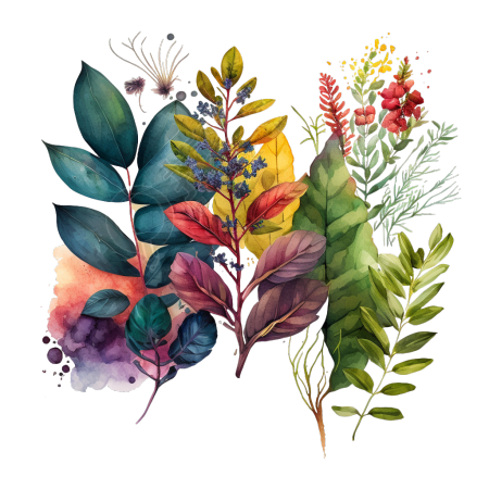 植物元素水彩插画图形素材