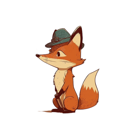 迪士尼风格的帽子狐狸简约涂鸦PNG图形素材