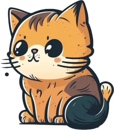 可爱猫咪平面卡通logo设计