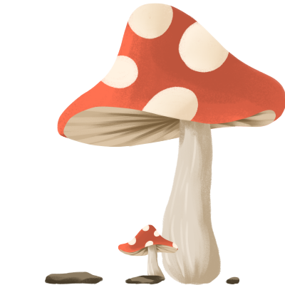 可爱色彩卡通蘑菇素材图