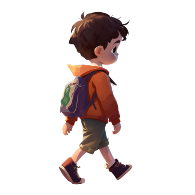 创意设计元素PNG图形素材-Walking boy