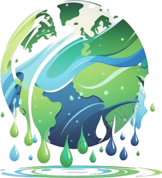 环保节能绿色蓝色扁平插画设计