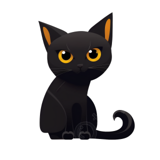 简约可爱黑猫PNG高清图形素材