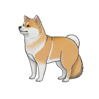 手绘卡通柴犬PNG素材