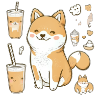 可爱柴犬手绘表情包