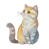 可爱友善的手绘Dona猫PNG图形素材