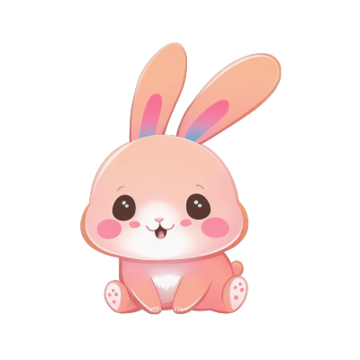 粉色兔子插画设计