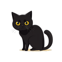 可爱黑猫卡通图形素材