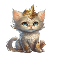 白底萌猫幻想插画