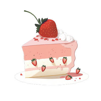 粉色简约草莓蛋糕PNG图形素材