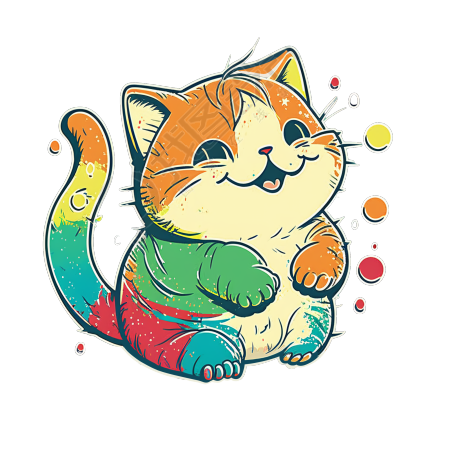 可爱卡通猫咪插画PNG图形素材